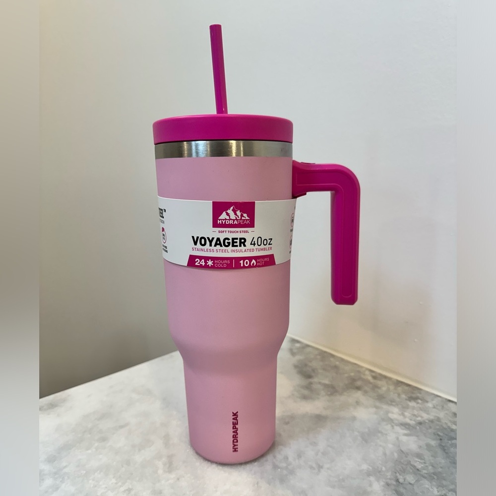 Hydra Peak Hot Pink 40oz Tumbler w/ Soft Touch Stainless Insulated Tumbler